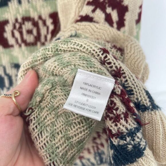 Charlotte Russe Women's Cardigan Sweater Open Front Acrylic Knit southwestern Sm - Picture 11 of 11